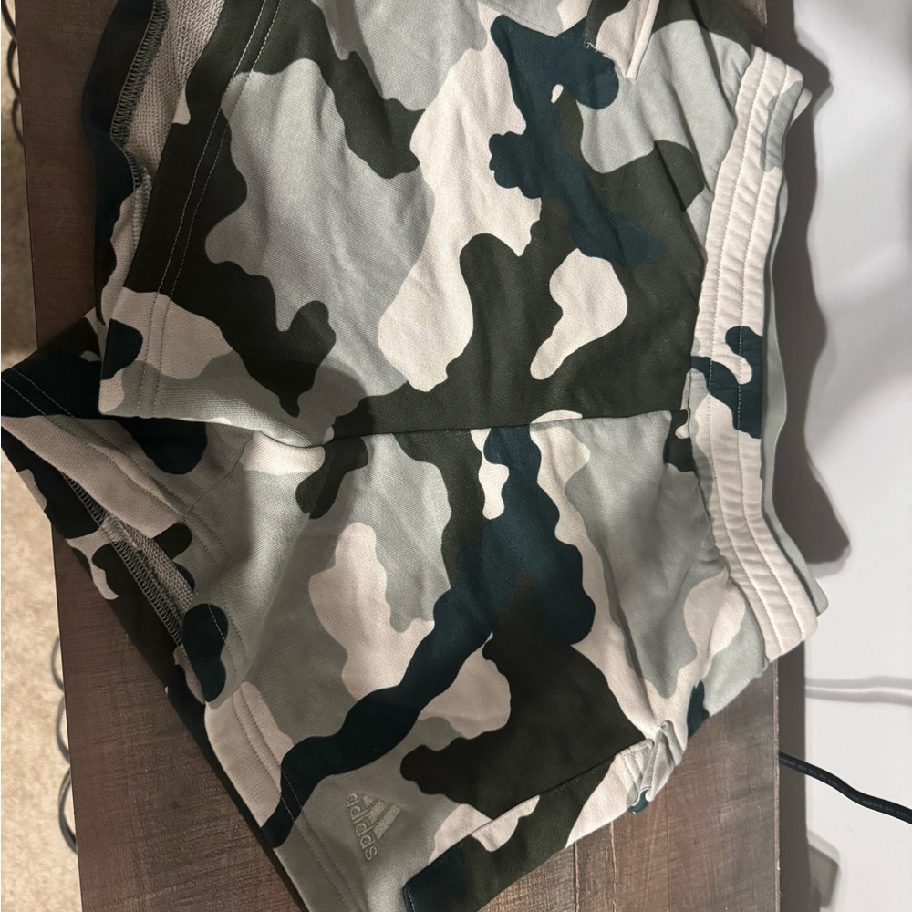 adidas Camouflage Women's Shorts - Green and White